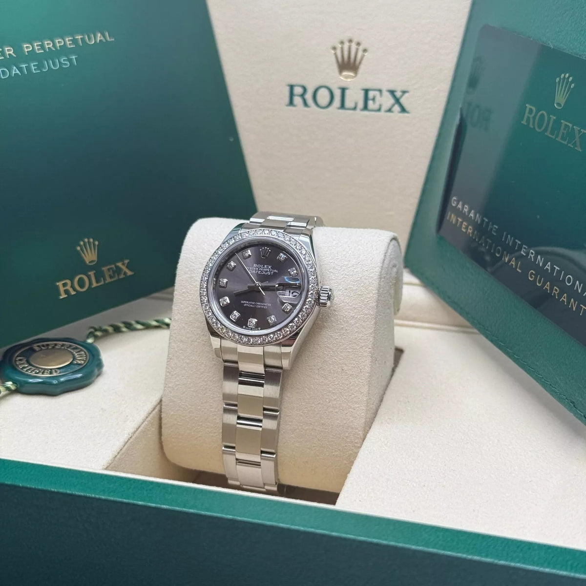 【1:1 Super Clone】 Lady-Datejust 28mm 279384RBR Dark Gray set with Diamonds