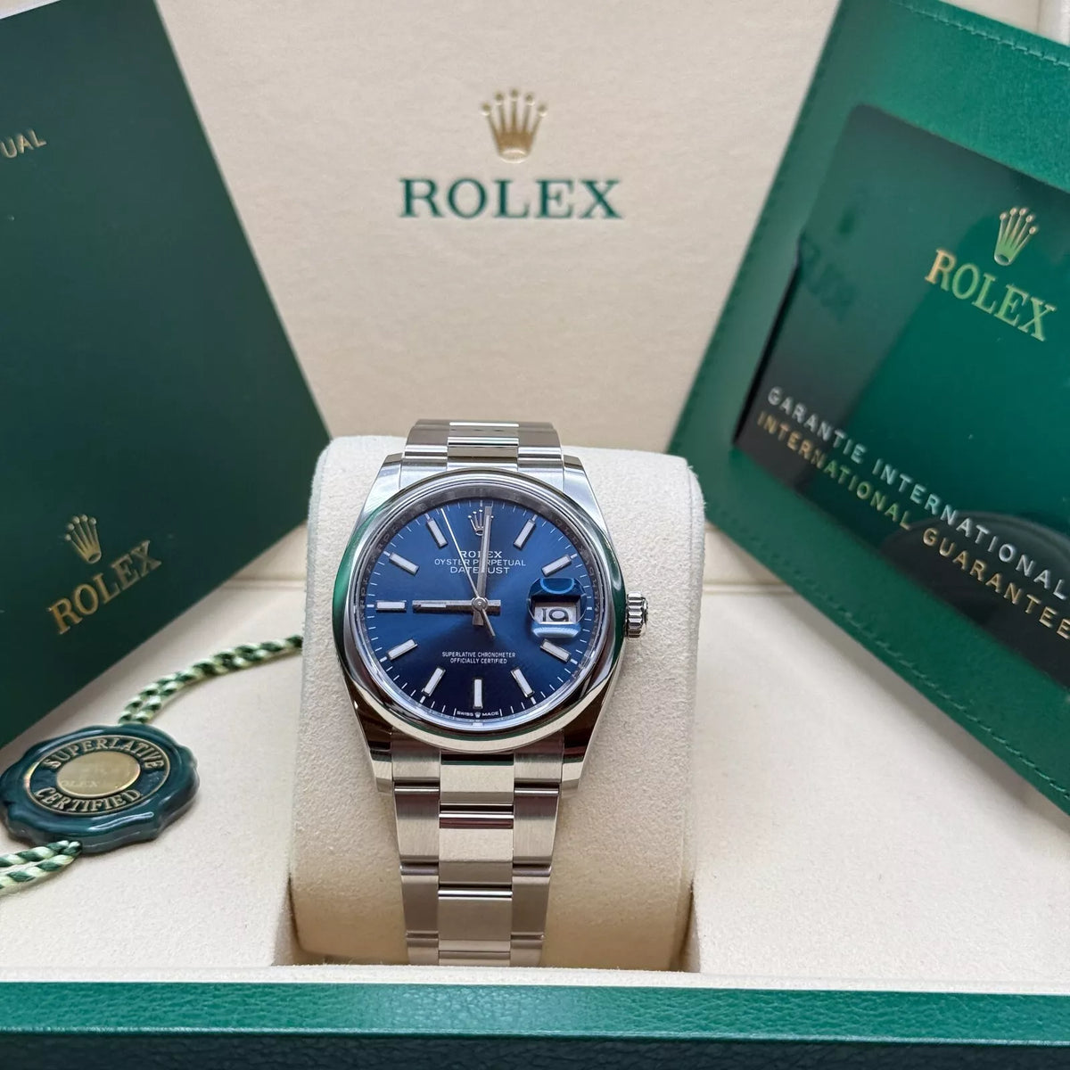 【1:1 Super Clone】  Datejust 36mm 126200 Stainless Steel Blue Dial Oyster Watch
