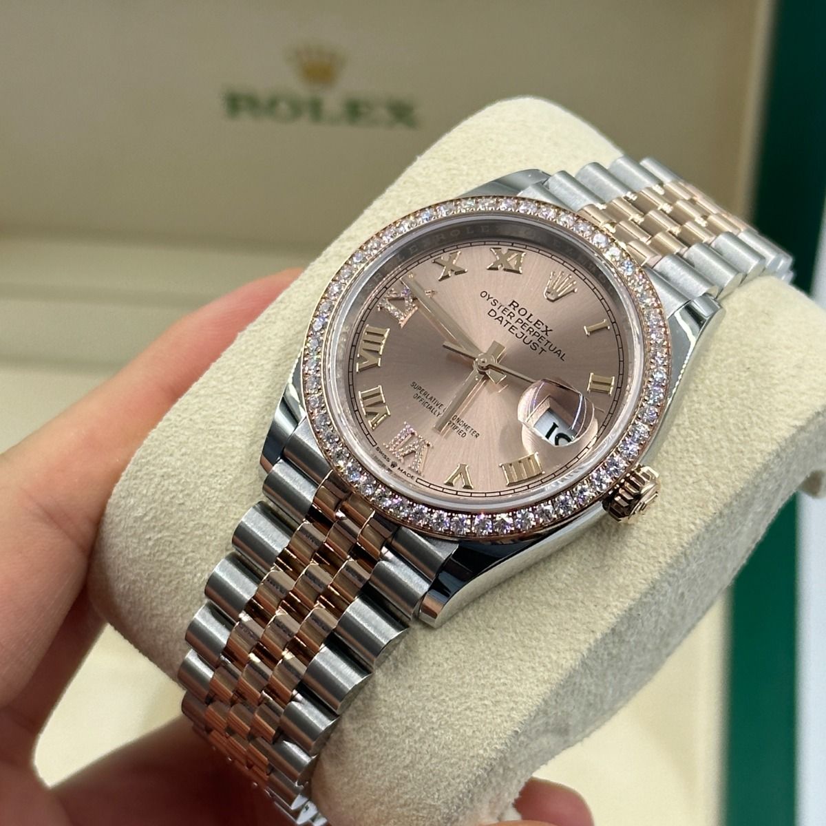 【1:1 Super Clone】  Datejust 36mm 126281 Rose Dial Oyster 36mm Bracelet