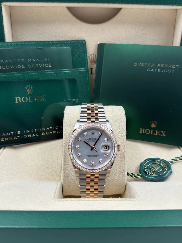 【1:1 Super Clone】  Datejust 36mm 126281 Mother-of-Pearl Dial Jubilee Bracelet