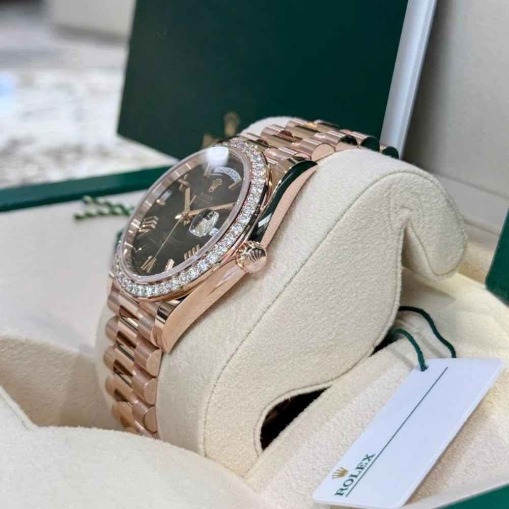 【1:1 Super Clone】  Day-Date 40mm Slate Ombré Dial and Diamond Bezel 228345rbr-0025