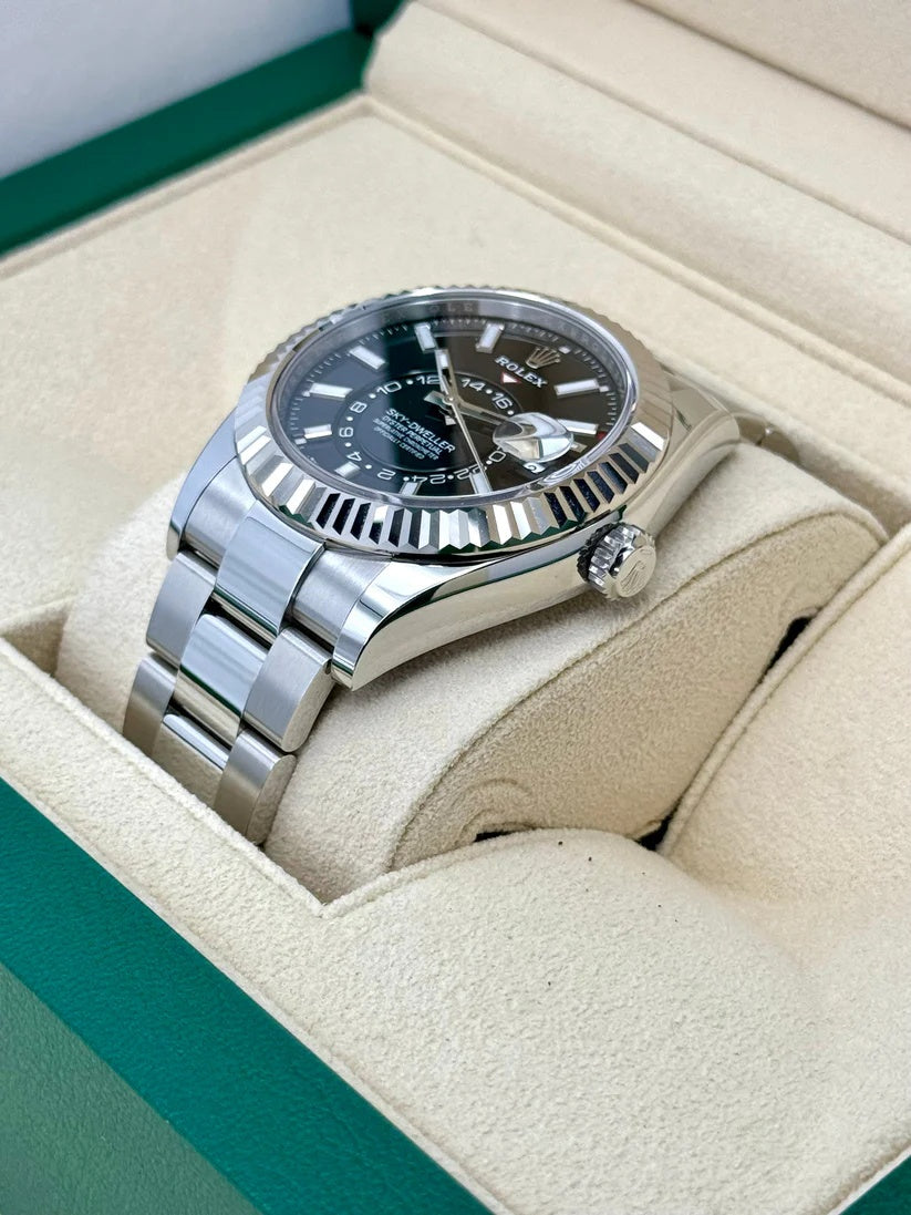 【1:1 Super Clone】  Sky-Dweller 42mm 336934-0007/0008 Stainless Steel Black Dial Oyster