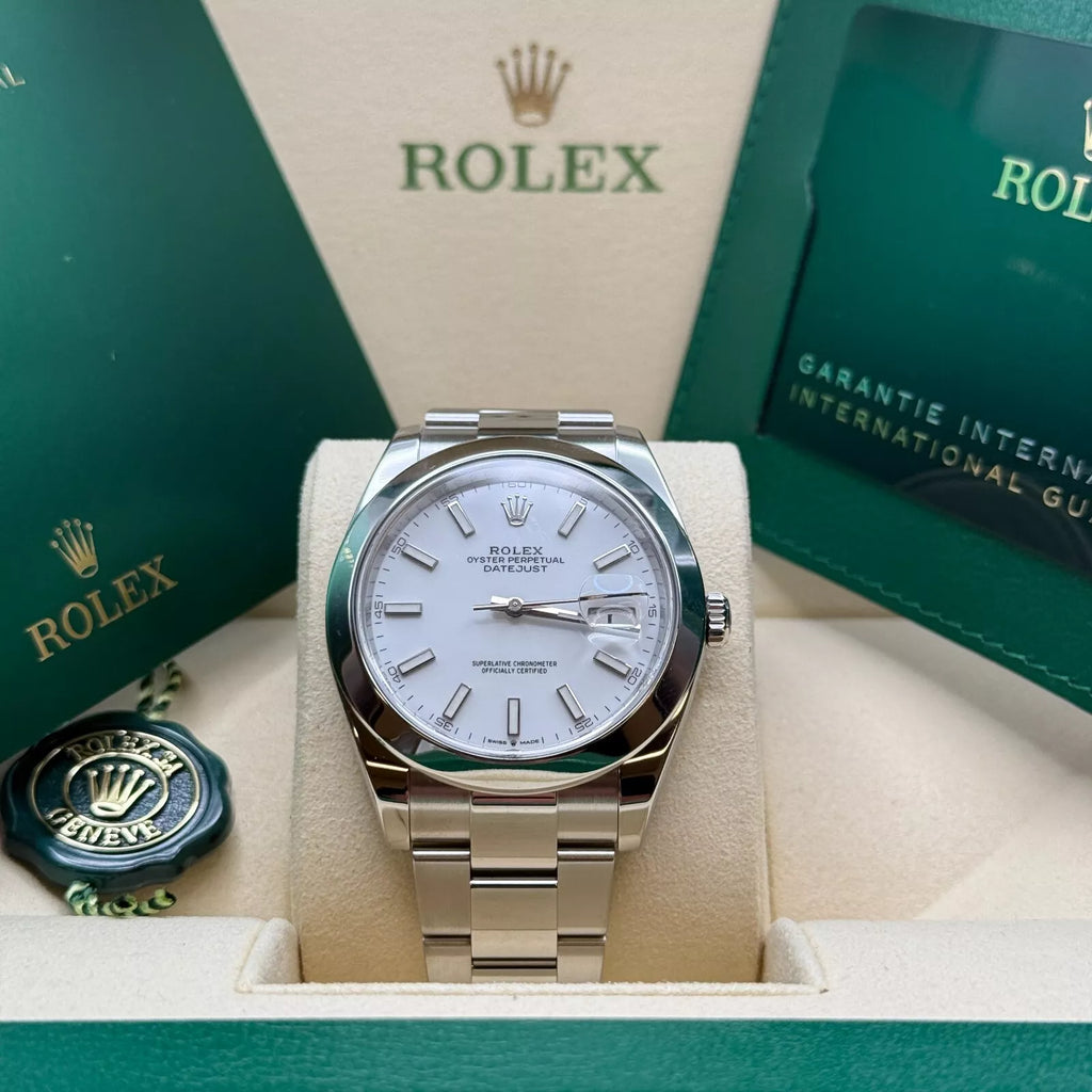 【1:1 Super Clone】  Datejust 41mm 126300 White Index Oyster Stainless Steel Watch