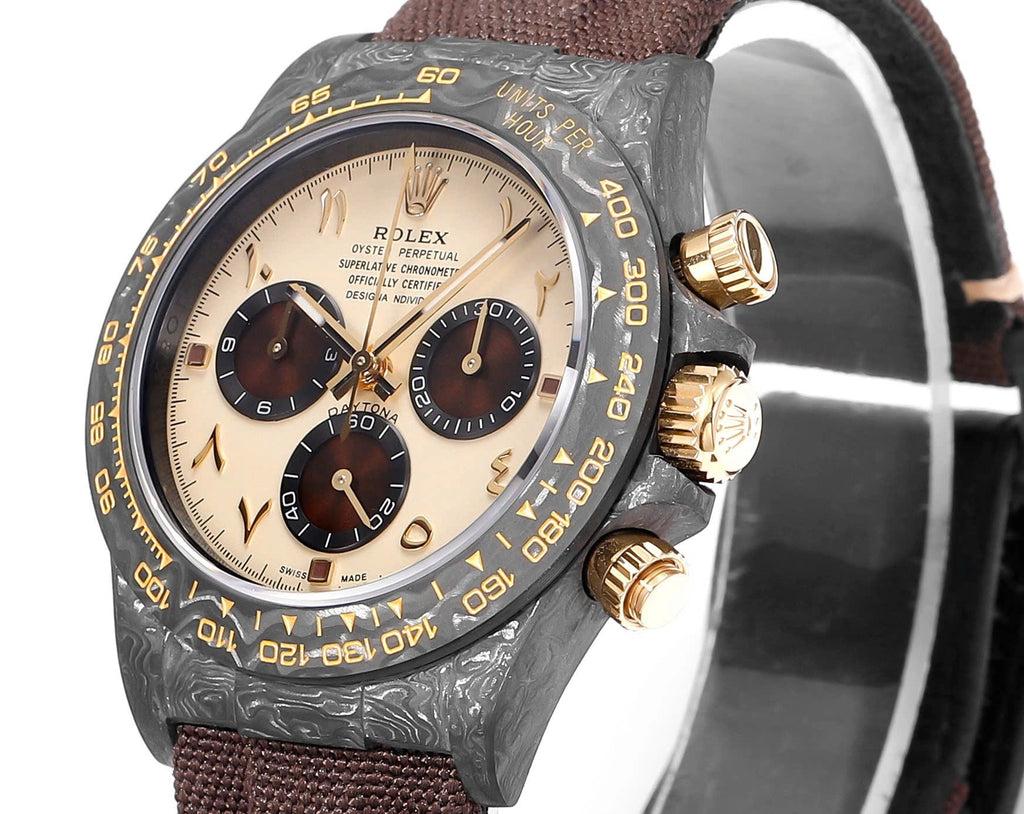 【1:1 Super Clone】Rolex Cosmograph Daytona DIW Carbon “DESERT EAGLE ARABIC” 40mm Replica 1:1 – Top Quality Version