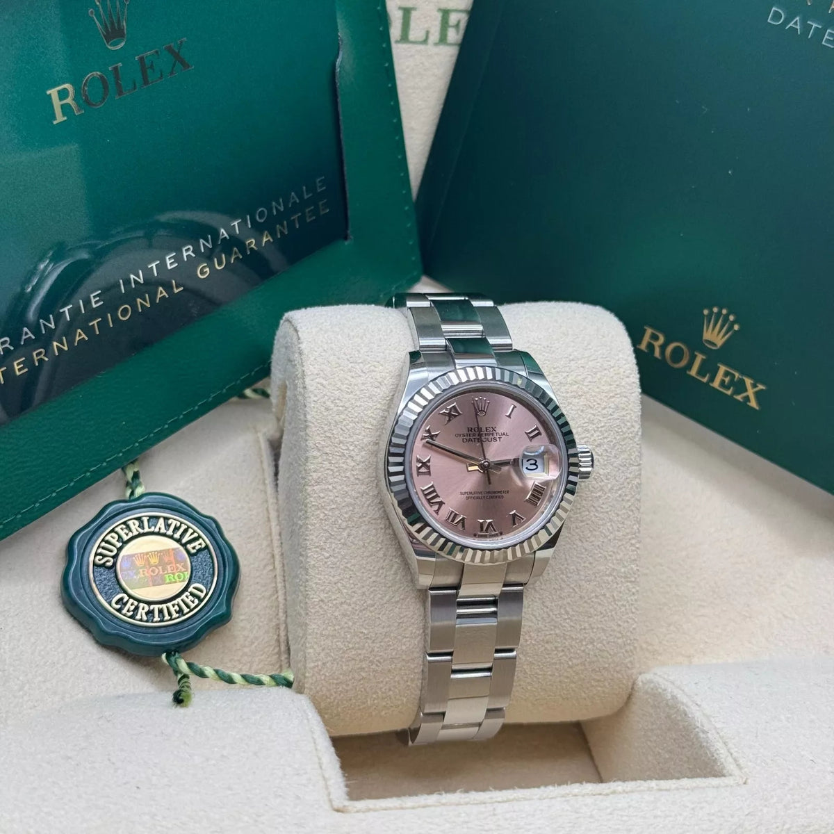 【1:1 Super Clone】 Lady-Datejust 28mm 279174 Pink Roman Dial Oyster Bracelet