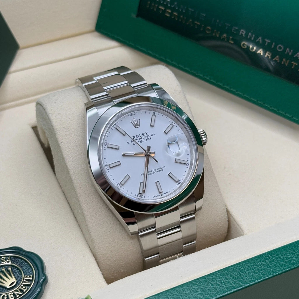 【1:1 Super Clone】  Datejust 41mm 126300 White Index Oyster Stainless Steel Watch