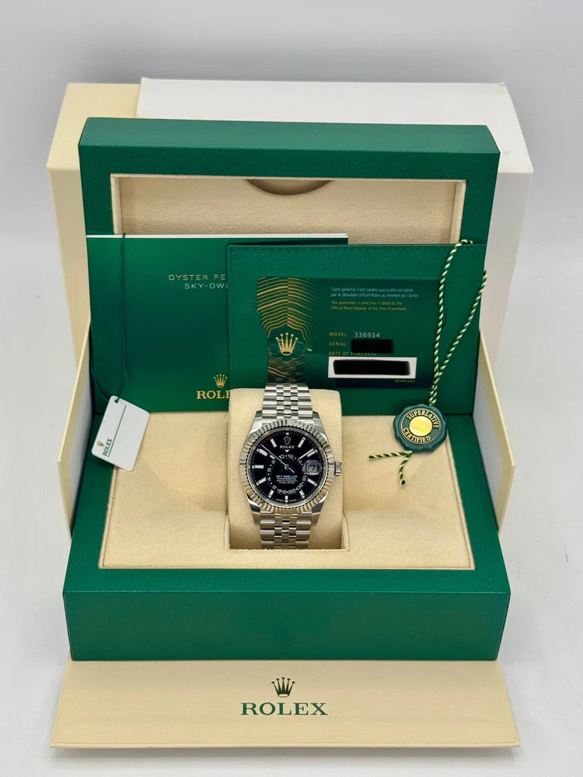 【1:1 Super Clone】  Sky-Dweller 42mm 336934-0007/0008 Stainless Steel Black Dial Oyster