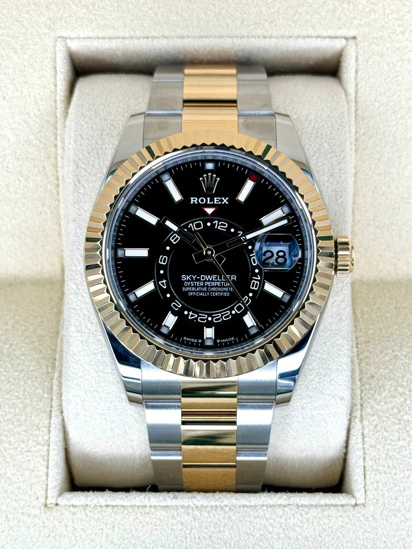【1:1 Super Clone】  Sky-Dweller 42mm 336933-0003/0004 Two-Tone Yellow Gold Black Dial Jubilee