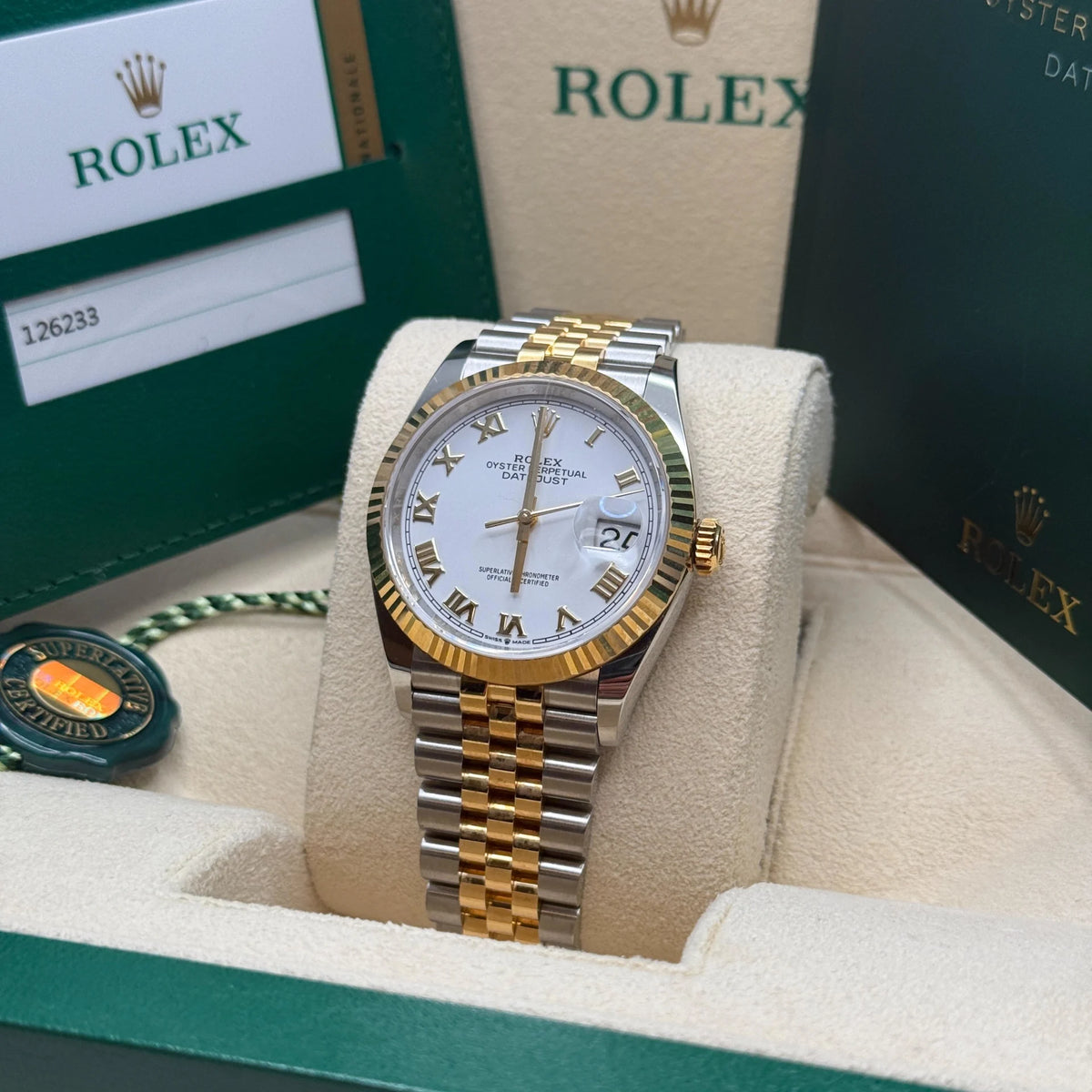 【1:1 Super Clone】  Datejust 36mm 126233 White Dial Oyster Bracelet Watch