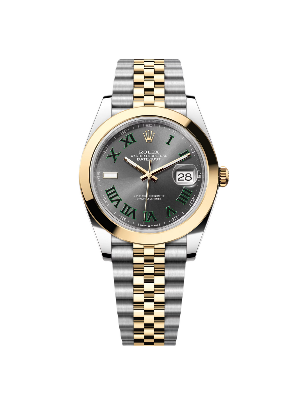 【1:1 Super Clone】 Datejust 41mm 126303 Slate Roman Oyster Steel and Yellow Gold Mens Watch