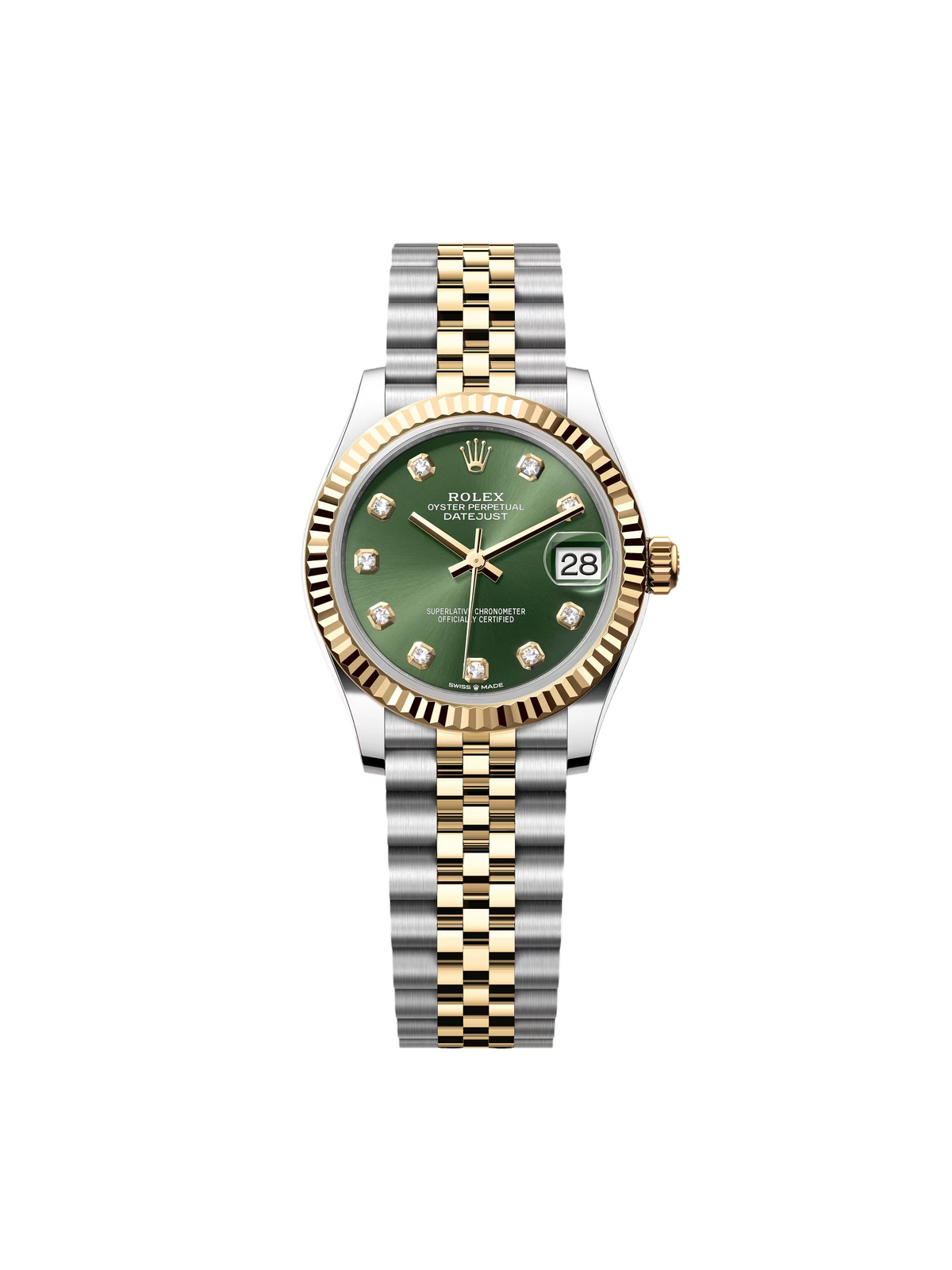 【1:1 Super Clone】 Datejust m278273-0029/0030 31mm Olive Green Dial Stainless Steel and Yellow Gold Oyster Watch