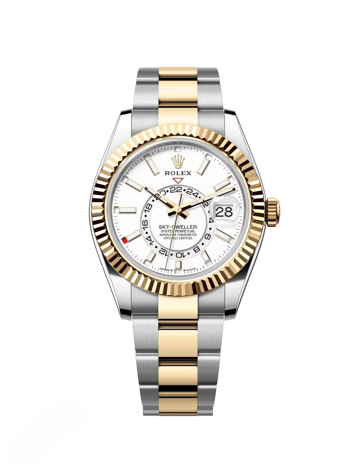 【1:1 Super Clone】  Sky-Dweller 42mm 336933-0005/0006 Two-Tone Yellow Gold White Dial Oyster