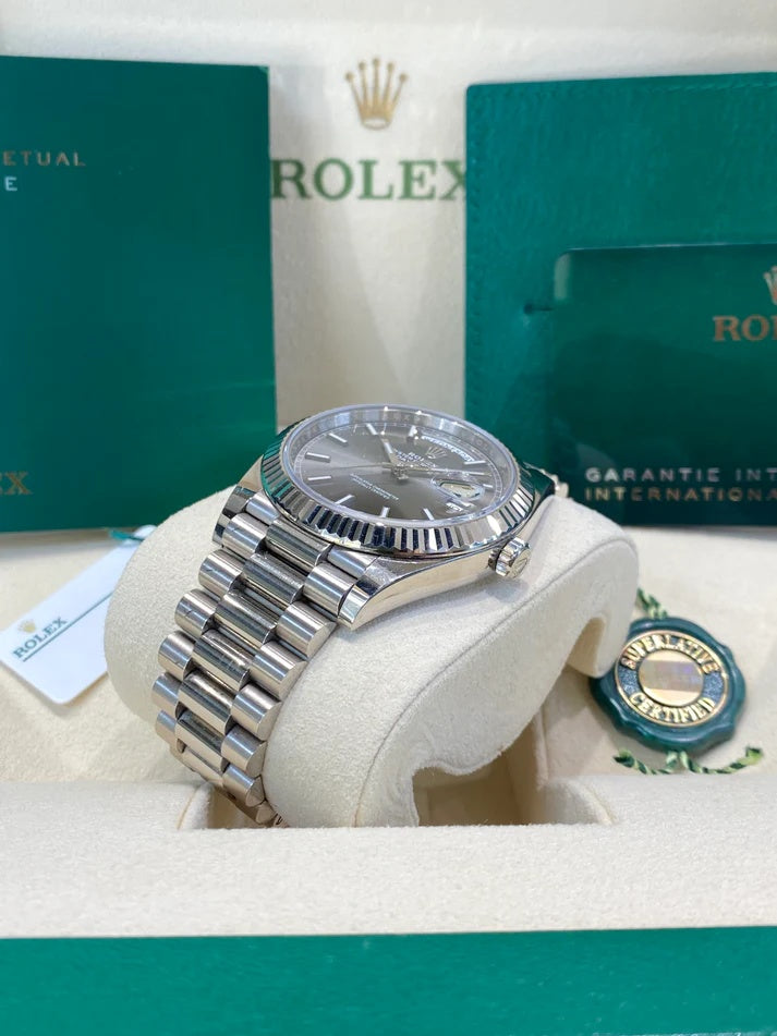 【1:1 Super Clone】  Day-Date 40mm Slate Diamonds Dial  228236-0013