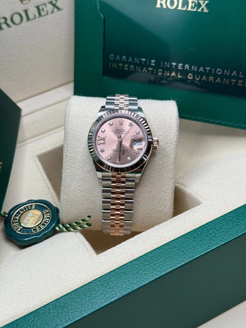 【1:1 Super Clone】 Lady-Datejust 28mm 279171 Rose-colour Diamond Set Oyster Stainless Steel and Rose Gold