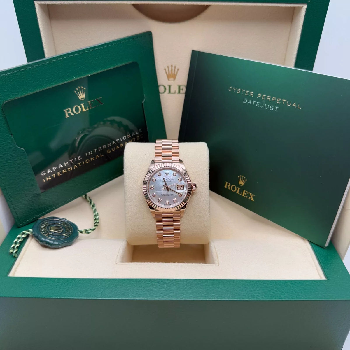 【1:1 Super Clone】 Lady-Datejust 28mm 279175 Mother-of-Pearl Dial President Everose Gold