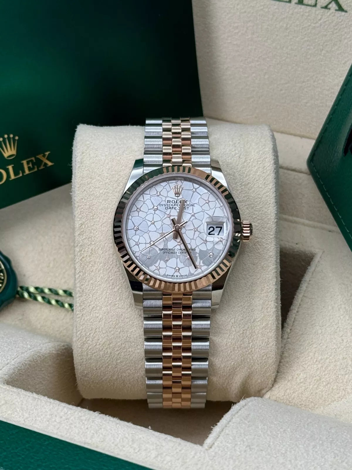 【1:1 Super Clone】 Datejust m278271-0031/0032 Silver Floral Motif 31mm Dial Oyster Bracelet Watch