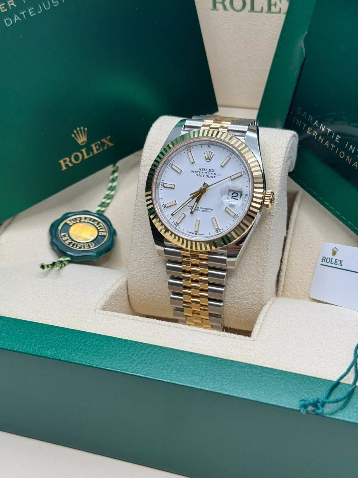 【1:1 Super Clone】  Datejust 41mm 126333 White Index Oyster Steel and Yellow Gold Mens Watch