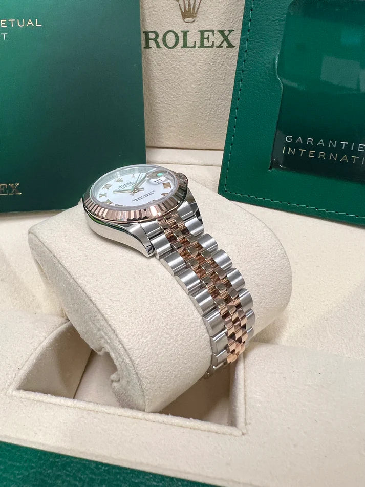 【1:1 Super Clone】 Lady-Datejust 28mm 279171 White Roman Oyster Stainless Steel and Rose Gold