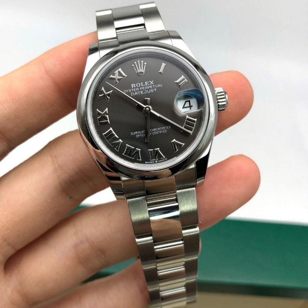 【1:1 Super Clone】 Datejust m278240-0015/0016 31mm  Dark Grey Roman Domed Bezel Oyster Oystersteel