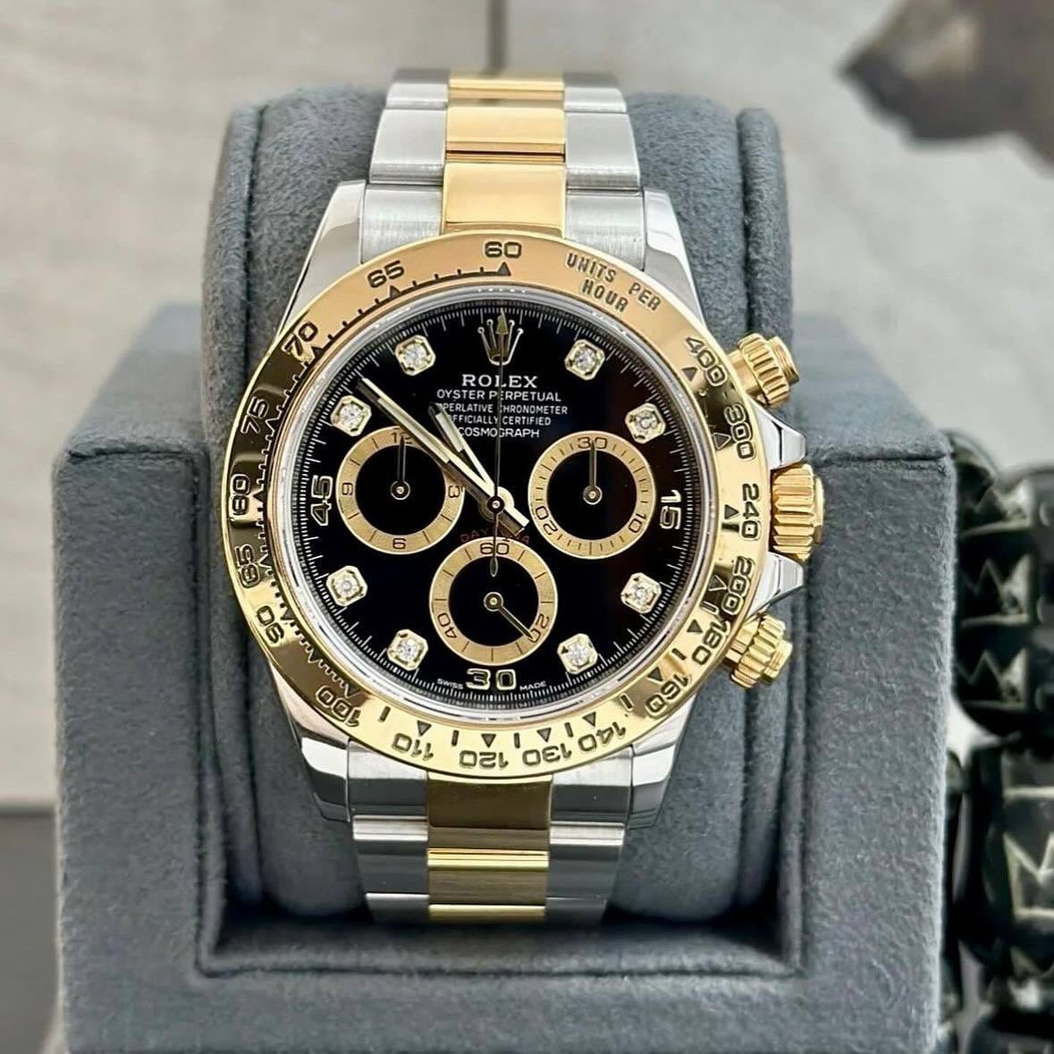 🔥Hot Sale🔥【1:1 Super Clone】Rolex Daytona 116503 Yellow Gold Stainless Steel Black Diamond Dial