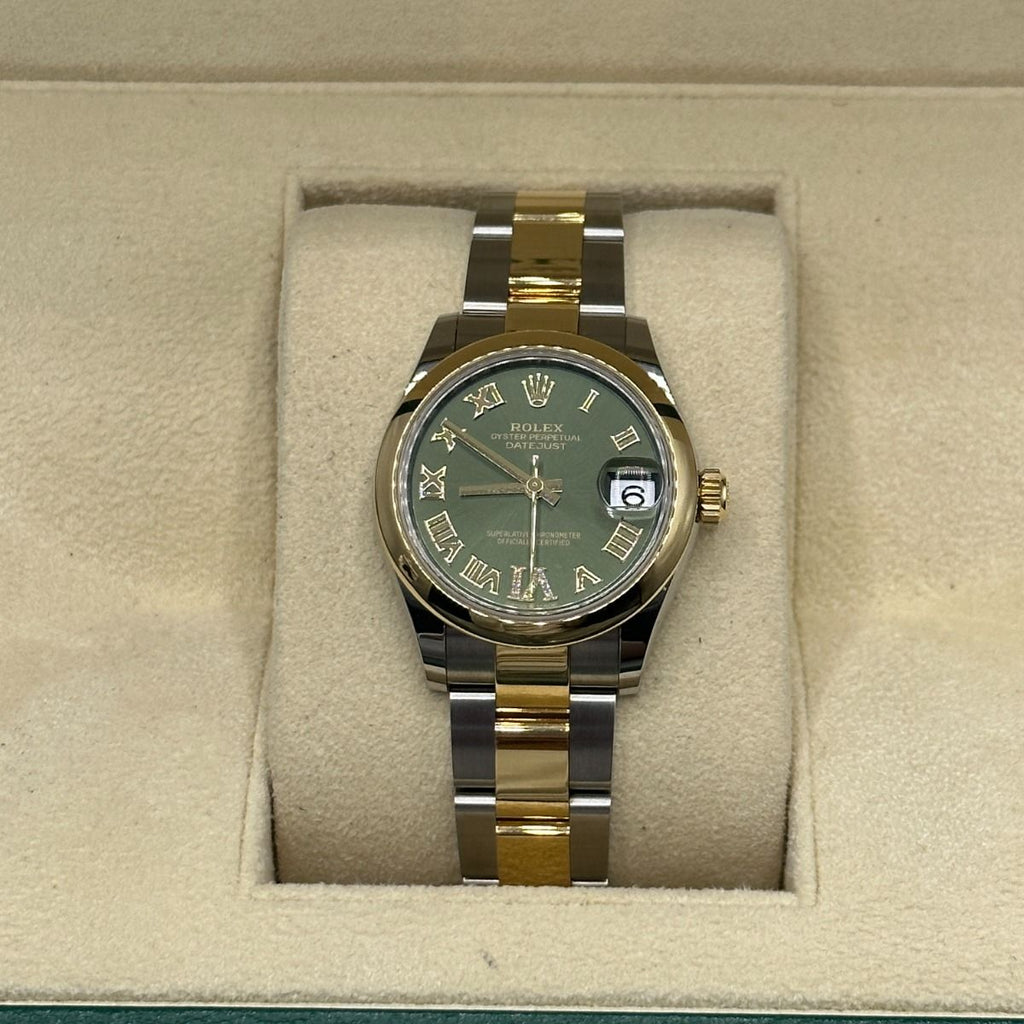 【1:1 Super Clone】 Datejust m278243-0015/0016 31mm Olive Green Dial Yellow Rolesor Oyster Watch