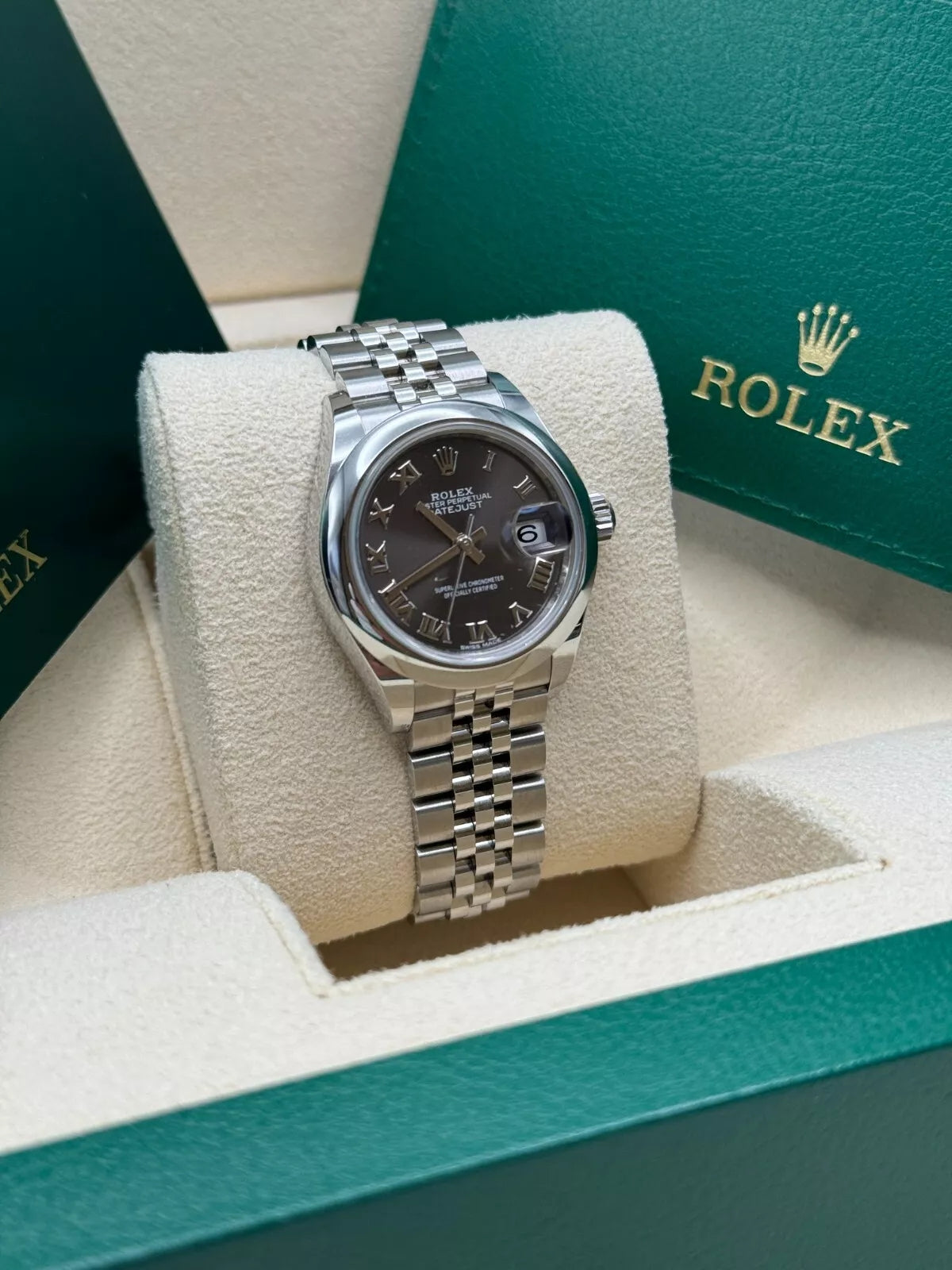 【1:1 Super Clone】 Lady-Datejust 28mm  m279160 Oyster Perpetual Dark Grey Dial Oyster Bracelet