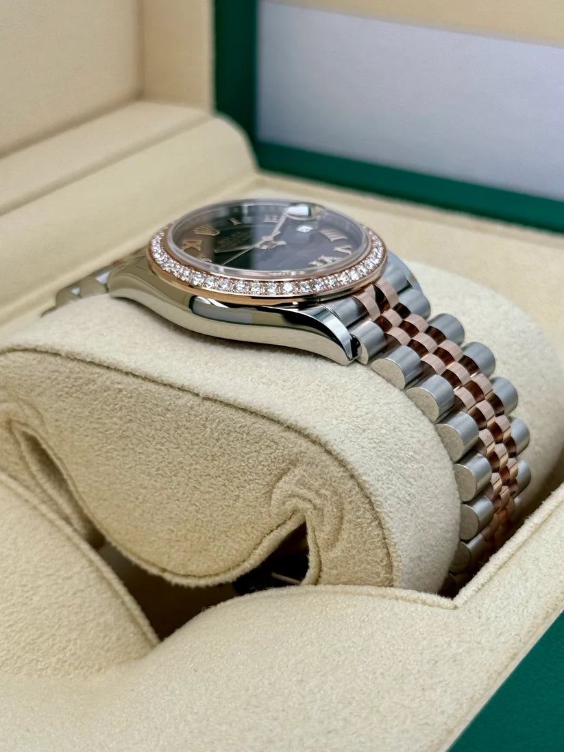 【1:1 Super Clone】 Datejust m278381-0005/0006 Chocolate Roman Diamond 31mm Dial Diamond-Set Bezel and Oyster Bracelet Watch