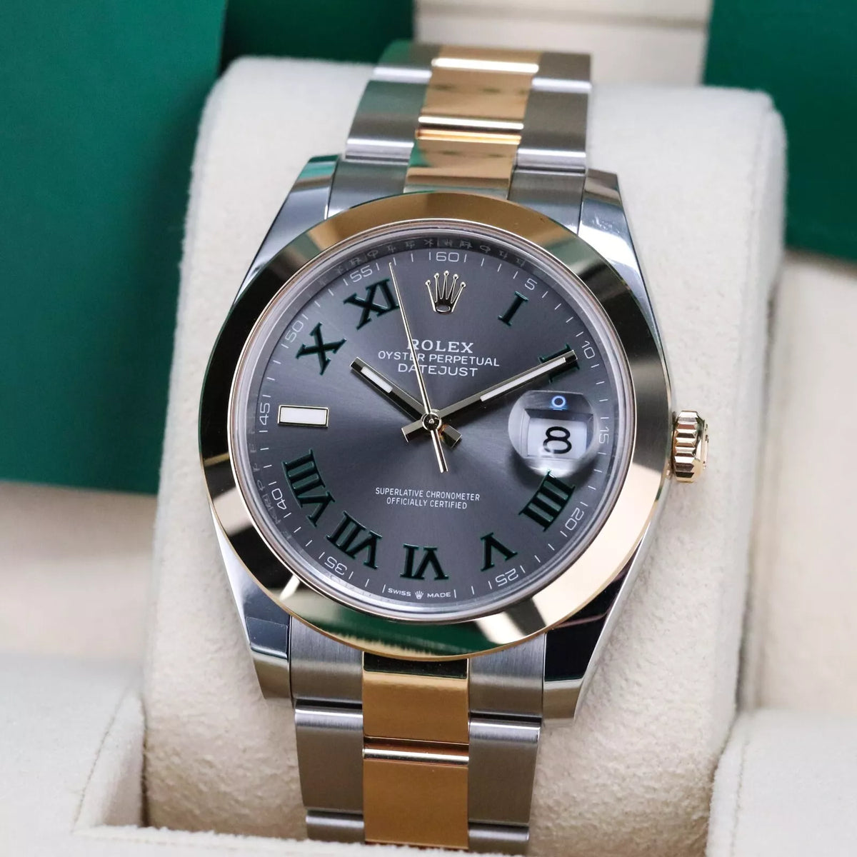 【1:1 Super Clone】 Datejust 41mm 126303 Slate Roman Oyster Steel and Yellow Gold Mens Watch