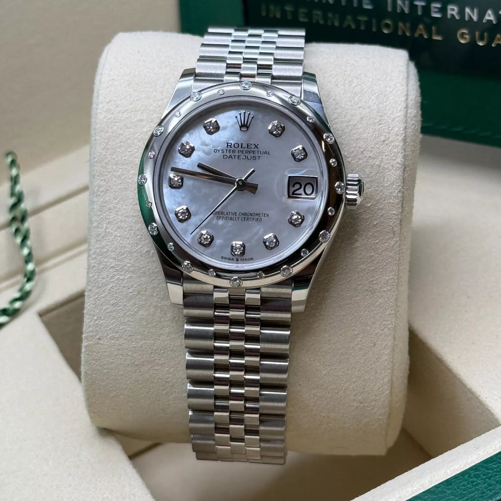 【1:1 Super Clone】 Datejust m278344-0005/0006 Mother-of-Pearl Dial 31mm Domed Diamond Oyster Watch