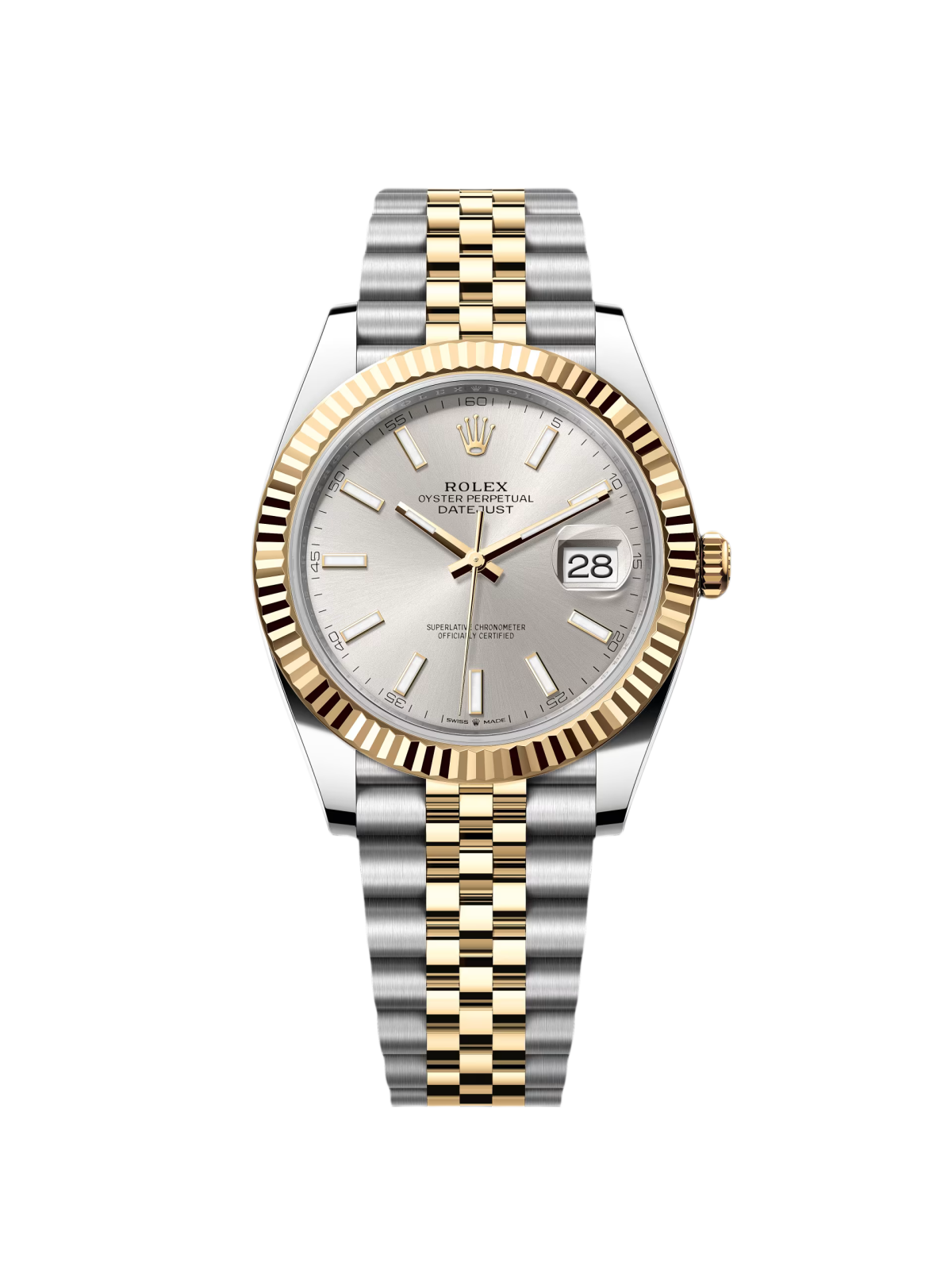 【1:1 Super Clone】  Datejust 41mm 126333 Silver Index Oyster Steel and Yellow Gold Mens Watch