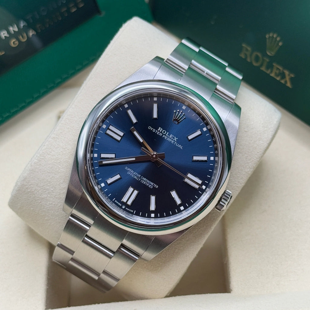 【1:1 Super Clone】 Oyster Perpetual 41mm 124300-0003 Oyster Perpetual Stainless Steel Blue Index Dial Watch