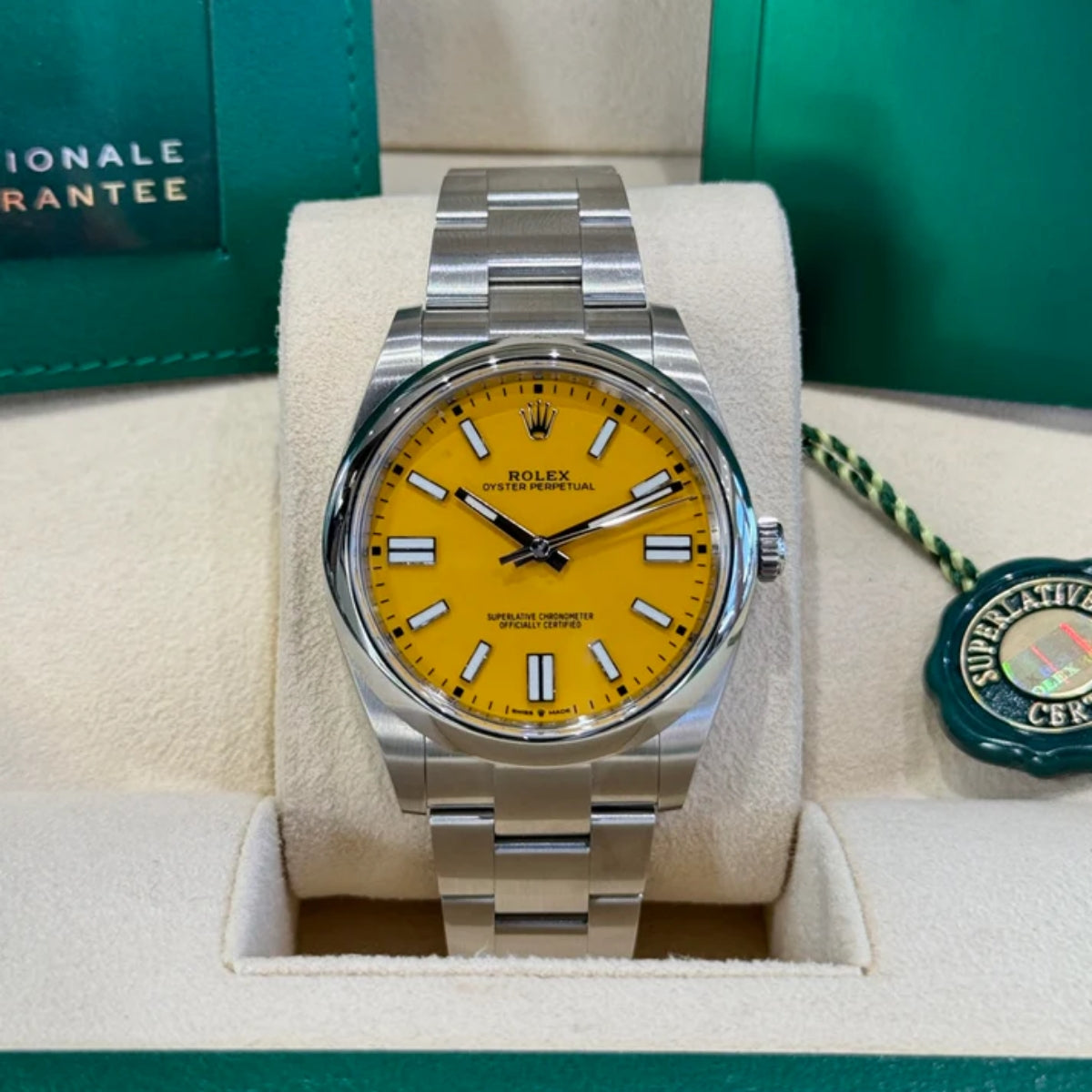 【1:1 Super Clone】 Oyster Perpetual 41mm 124300-0004 Yellow Dial