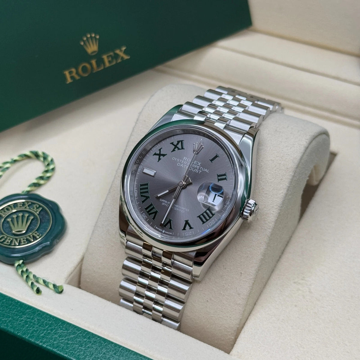 【1:1 Super Clone】  Datejust 36mm 126200 Oyster Perpetual Wimbledon Dial Jubilee Stainless Steel