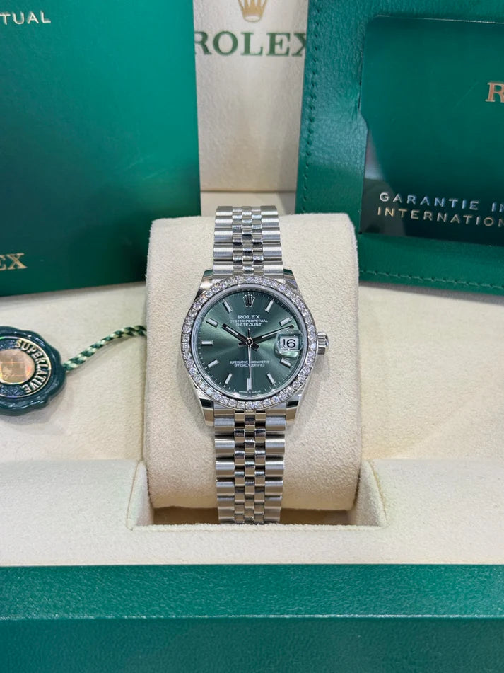 【1:1 Super Clone】 Datejust m278384RBR-0021/0022 Mint Green 31mm Dial Oyster Watch