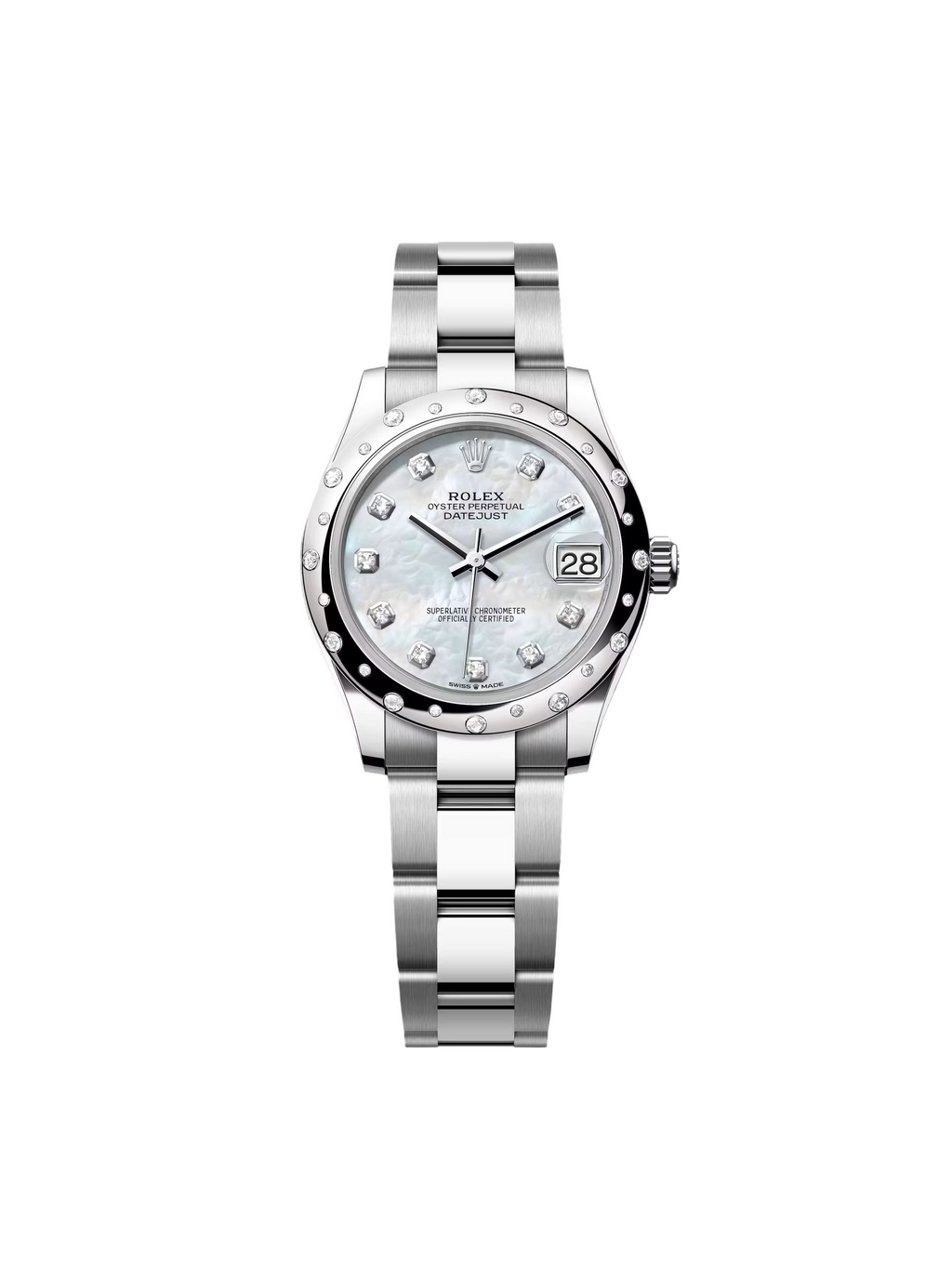 【1:1 Super Clone】 Datejust m278344-0005/0006 Mother-of-Pearl Dial 31mm Domed Diamond Oyster Watch
