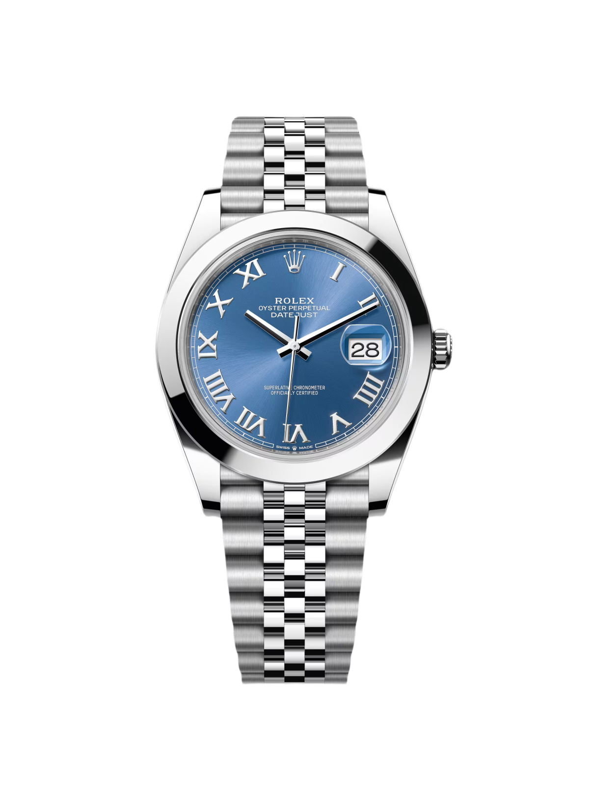 【1:1 Super Clone】 Datejust 41mm 126300 Blue Roman Oyster Stainless Steel Watch