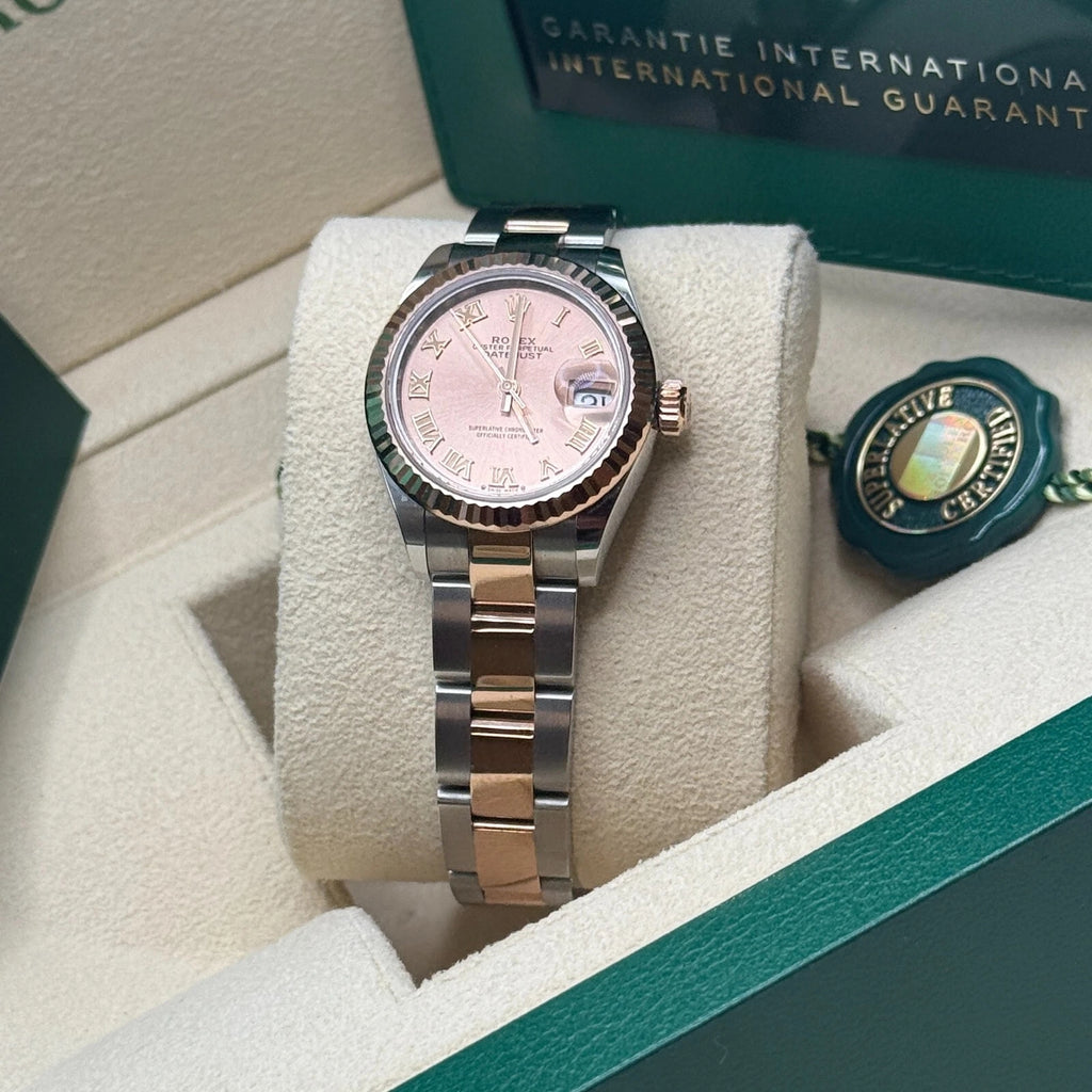 【1:1 Super Clone】 Lady-Datejust 28mm 279171 Pink Roman Oyster Stainless Steel and Rose Gold