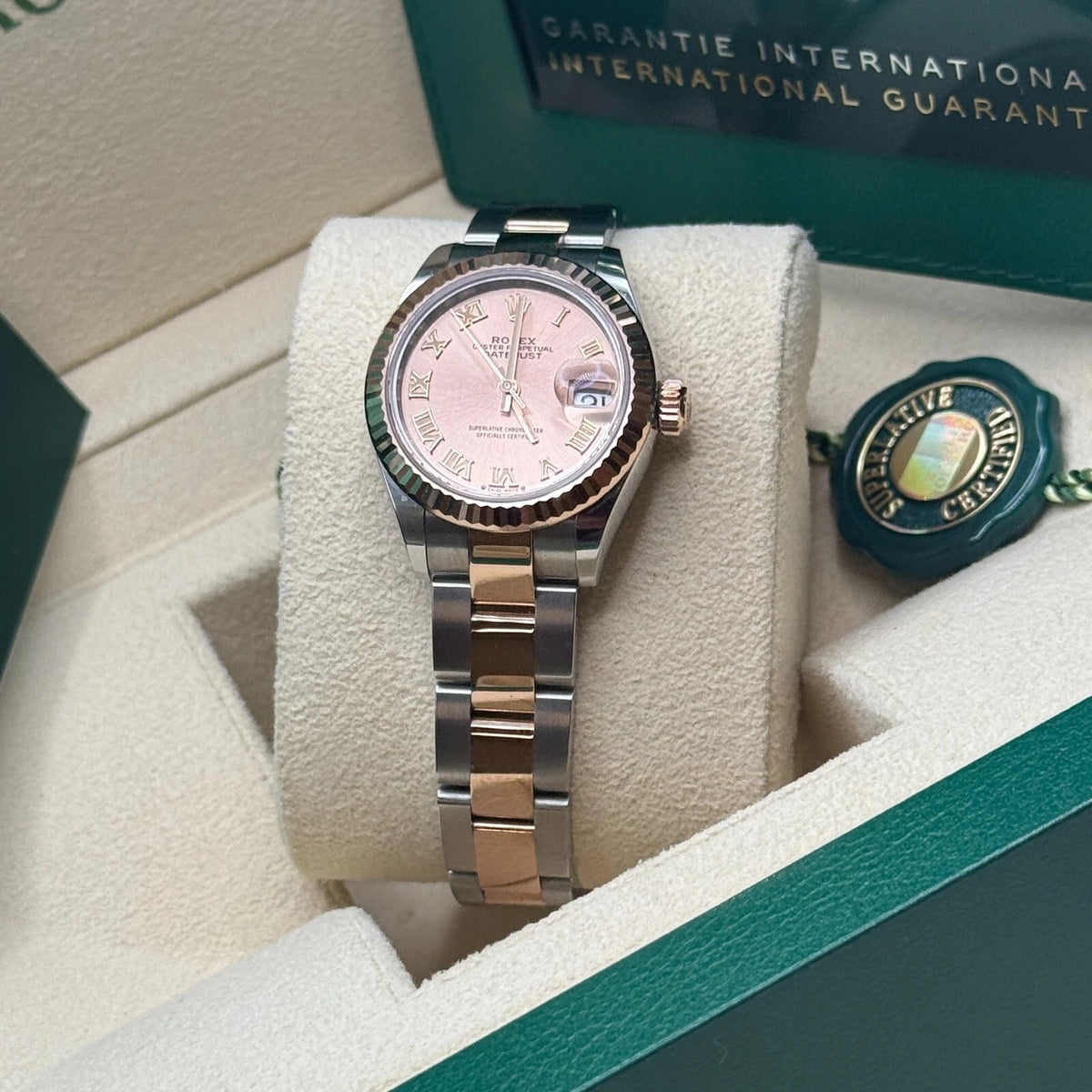 【1:1 Super Clone】 Lady-Datejust 28mm 279171 Pink Roman Oyster Stainless Steel and Rose Gold