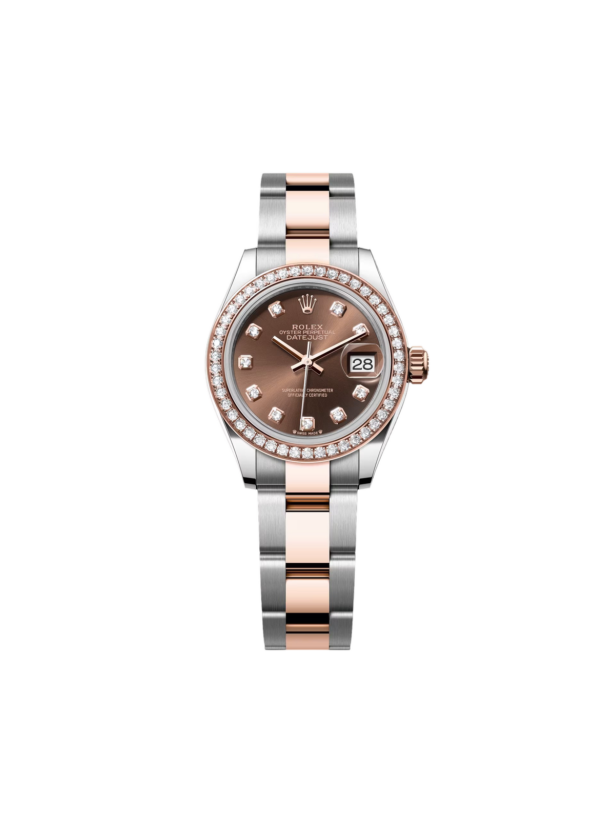 【1:1 Super Clone】 Lady-Datejust 28mm 279381RBR Chocolate Diamond Dial Oyster Bracelet