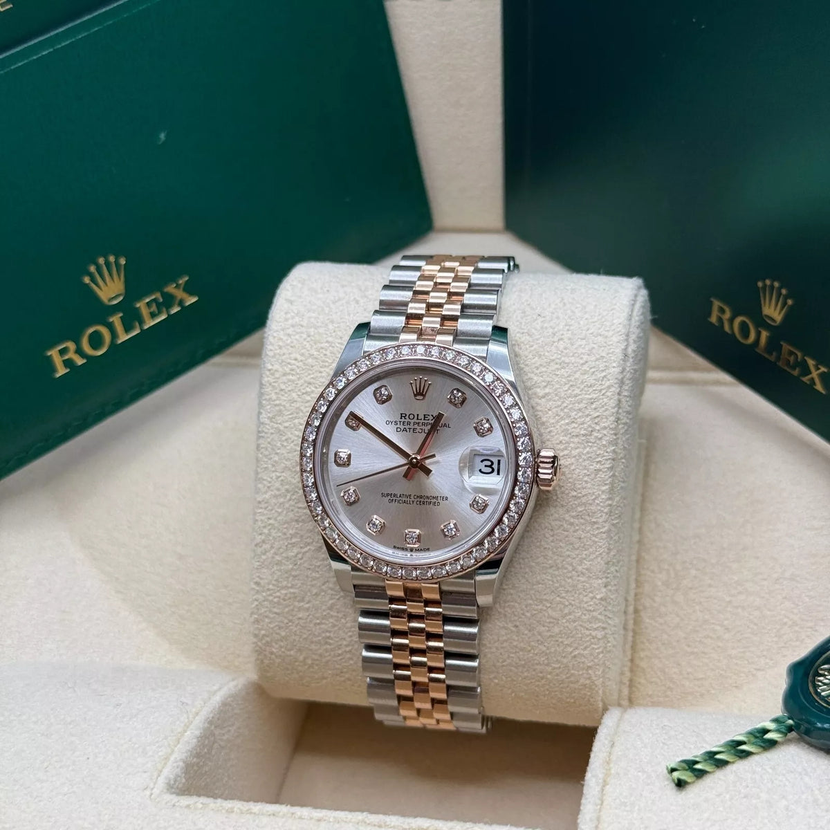 【1:1 Super Clone】 Datejust m278381-0015/0016 Silver Diamond Dial Diamond-Set Bezel 31mm