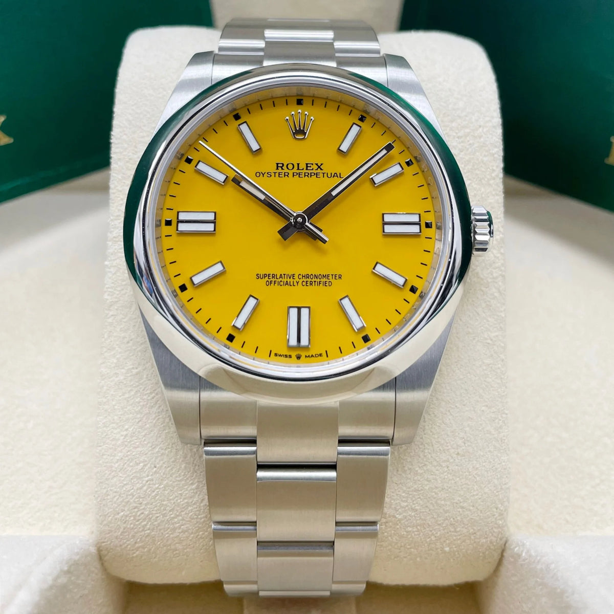 【1:1 Super Clone】 Oyster Perpetual 41mm 124300-0004 Yellow Dial
