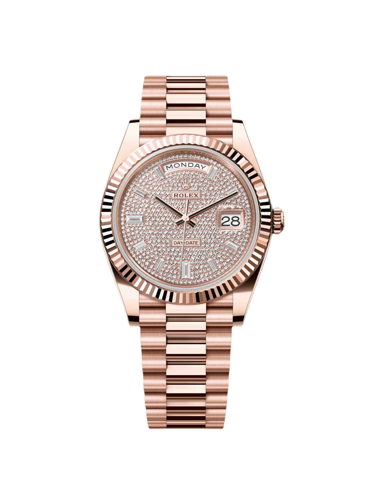 【1:1 Super Clone】  Day-Date "President" 40mm Everose Gold Diamond Pave Dial - 228235