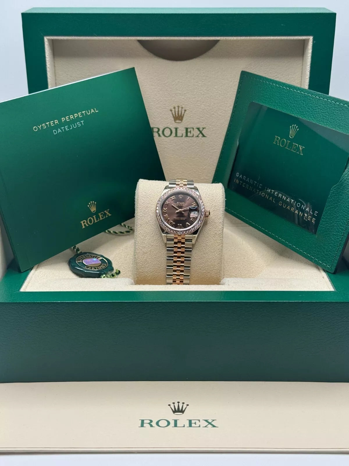 【1:1 Super Clone】 Lady-Datejust 28mm 279381RBR Chocolate Roman Dial Oyster Bracelet