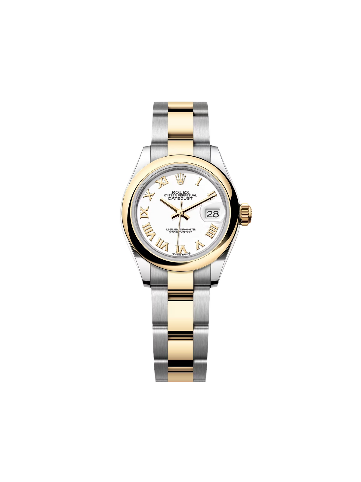 【1:1 Super Clone】 Lady-Datejust 28mm  279163 White Roman Dial Oyster Bracelet