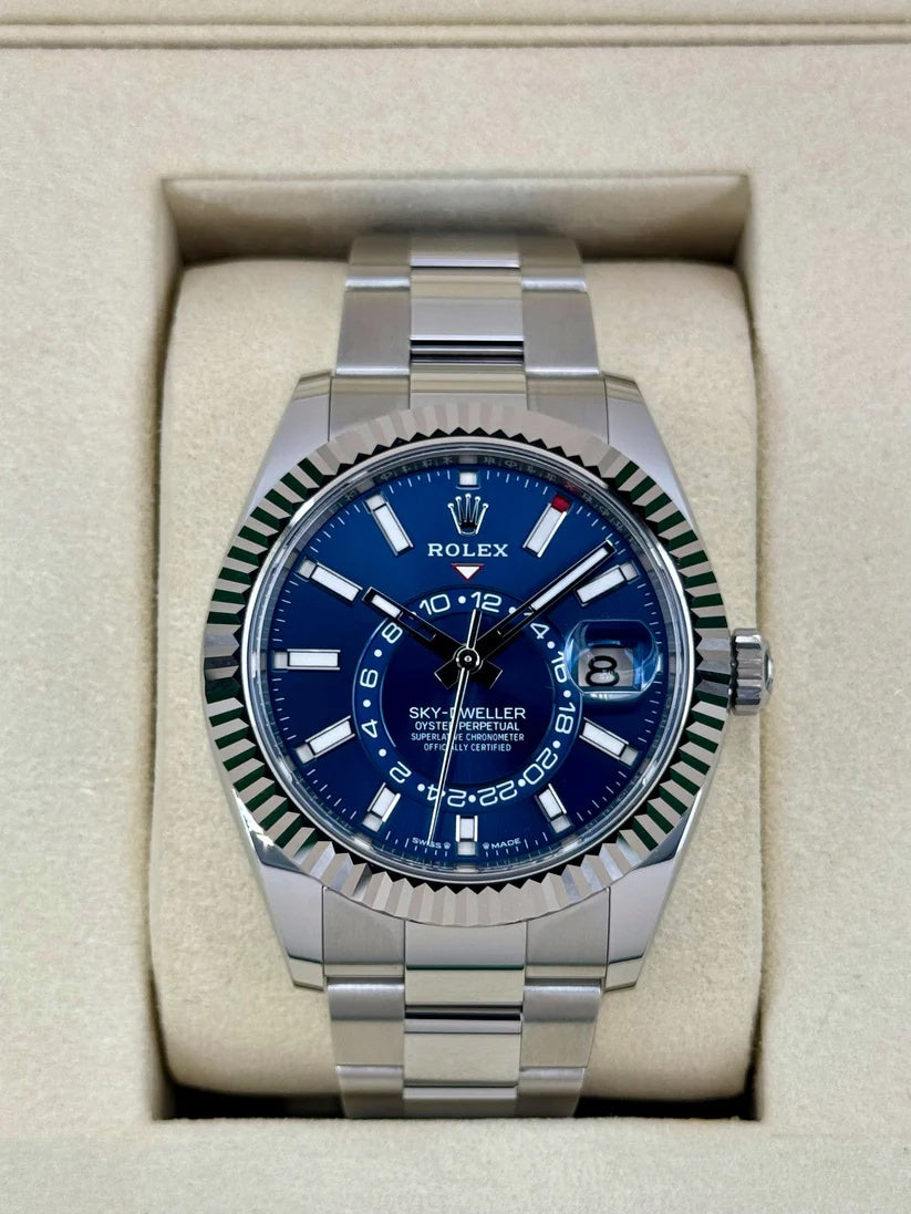 【1:1 Super Clone】  Sky-Dweller 42mm 336934‑0005/0006 Stainless Steel Blue Dial Jubilee