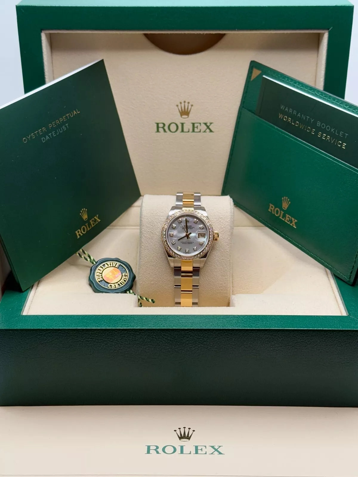 【1:1 Super Clone】 Lady-Datejust 28mm 279383RBR Mother-of-Pearl Dial Yellow Rolesor Oyster Bracelet