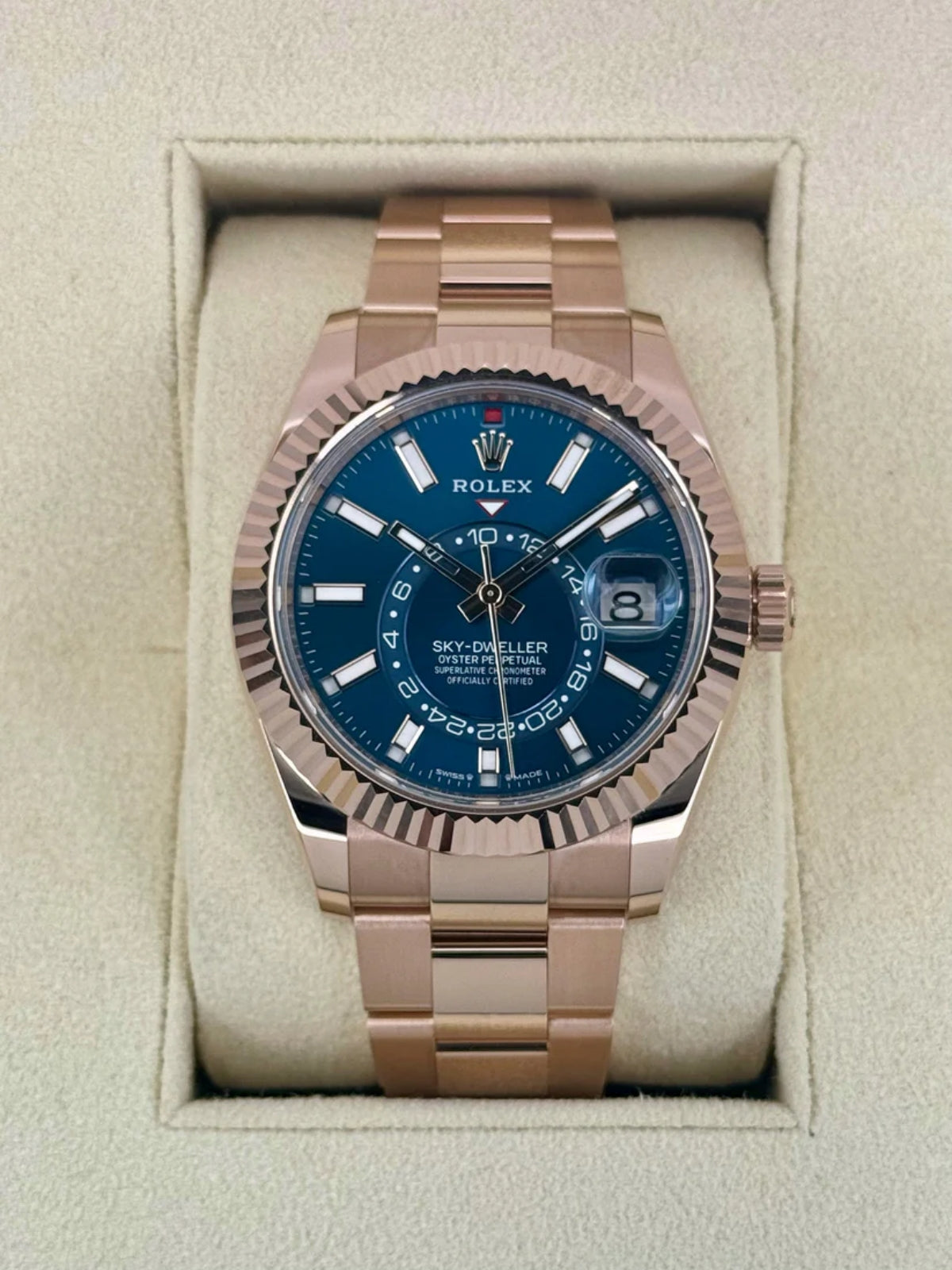 【1:1 Super Clone】  Sky-Dweller 42mm 336935-0001/0005 Rose Gold Blue Dial Oyster