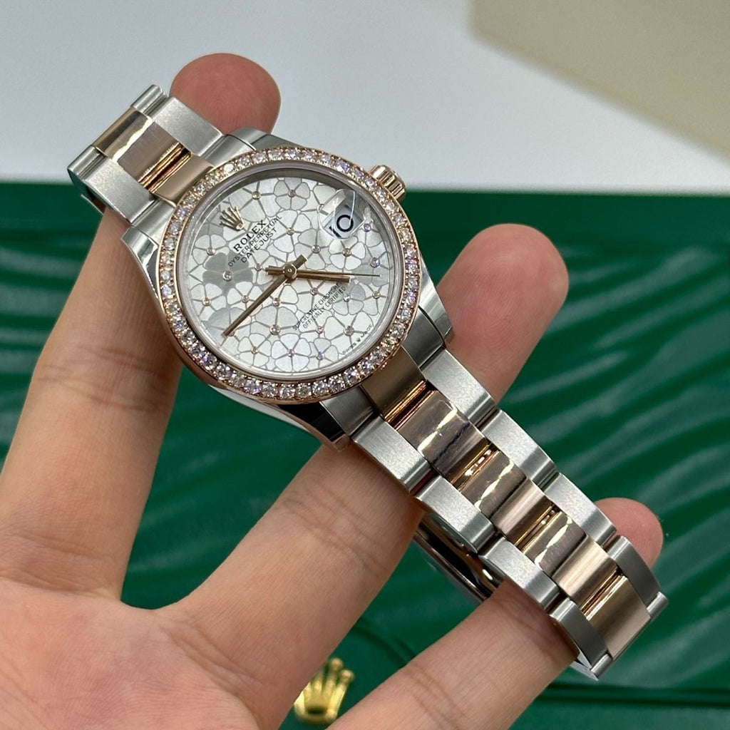 【1:1 Super Clone】 Datejust m278381-0031/0032 Silver Floral Motif Diamond Dial Diamond-Set Bezel 31mm