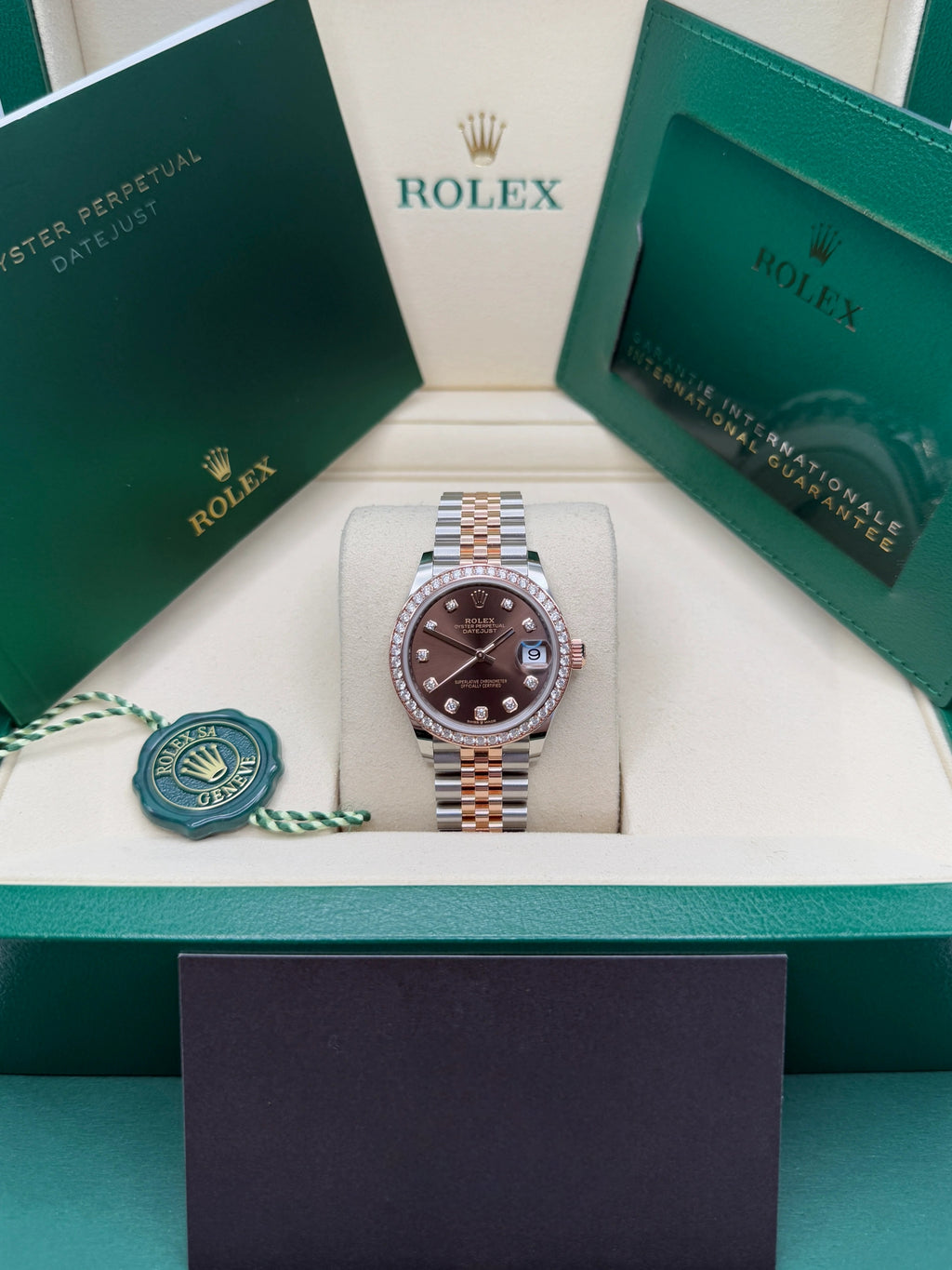 【1:1 Super Clone】 Datejust m278381-0027/0028 Chocolate Diamond 31mm Dial Diamond-Set Bezel and Oyster Bracelet Watch