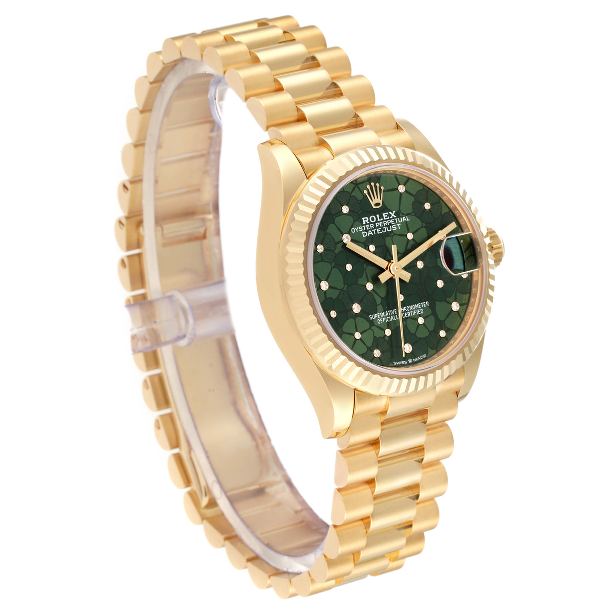 【1:1 Super Clone】 Datejust m278278-0046 Olive Green Floral Motif 31mm President Bracelet Watch